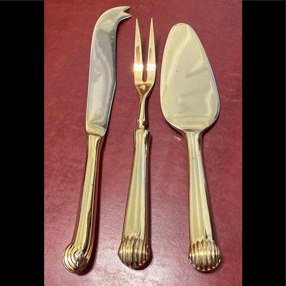 Cheese set gold tone absolutely stunning